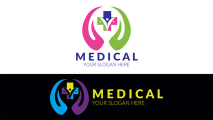 Medical vector logo design fully editable high quality, 100% text editable.
