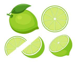 Fruit lime isolated on white background