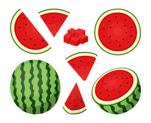 Fruit watermelon isolated on white background