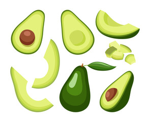 Fruit avocado isolated on white background