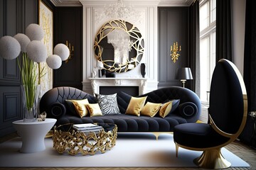 glamour modern style interior design generative ai