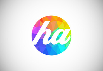 Initial Letter H A Low Poly Logo Design Vector Template. Graphic Alphabet Symbol For Corporate Business Identity