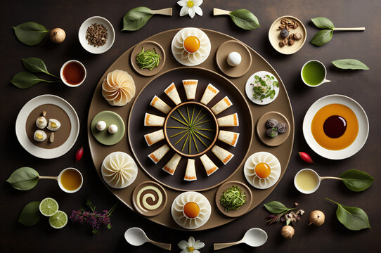 Symmetrical food arrangement for a perfect photo