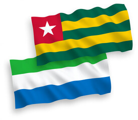 Flags of Togolese Republic and Sierra Leone on a white background