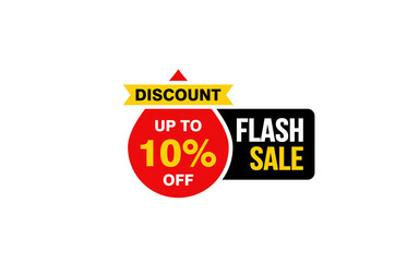 10 Percent FLASH SALE offer, clearance, promotion banner layout with sticker style. 
