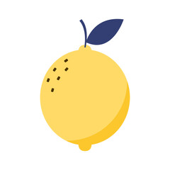 Lemon cartoon vector. Lemon on white background. Lemon slice.