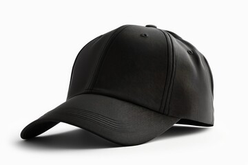 Product photo of a black ball cap, isolated on a white background generative ai