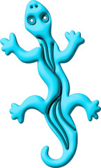 3d turquoise lizard