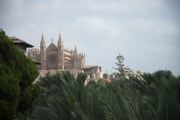Fototapeta na wymiar Beautiful buildings of the city of Palma de Mallorca
