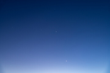 Fototapeta na wymiar Beautiful starry sky after sunset. Blue time sky background.