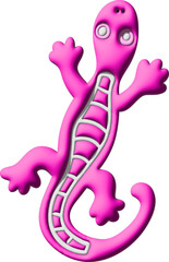 Naklejka premium 3d pink lizard