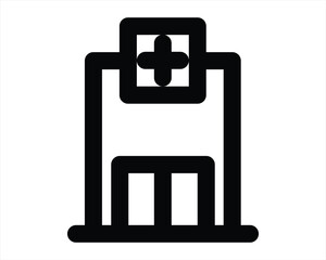 hospital building line icon