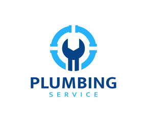 Plumbing Service Logo Design. Plumbing company logo vector design