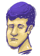 Ilustración cara triste e indiferente