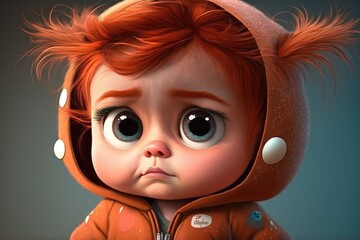 a cute adorable character  isolated on a solid background with a studio setup in a children-friendly cartoon animation generative ai 3D style Illustation 
