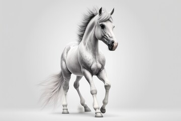 Naklejka na ściany i meble horse isolated on white background generative ai