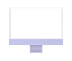 Computer screen mockup on transparent PNG background. 
