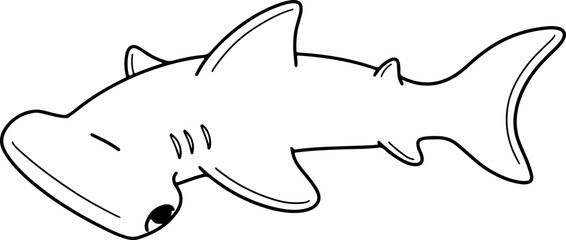 hammer shark doodle - obrazy, fototapety, plakaty