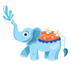 elephant playing with water