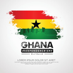 Ghana independence day greeting card template