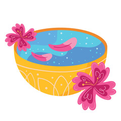 songkran bowl and flowers