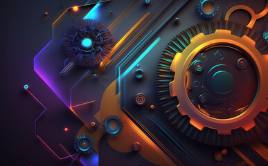 High-tech technology colorful background