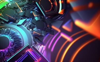 High-tech technology colorful background