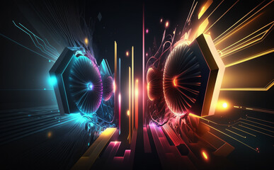 High-tech technology colorful background