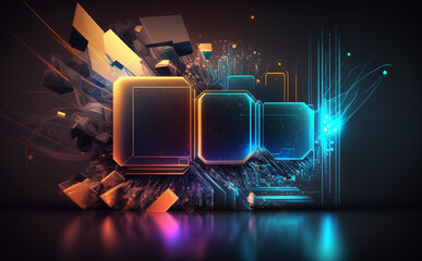 High-tech technology colorful background