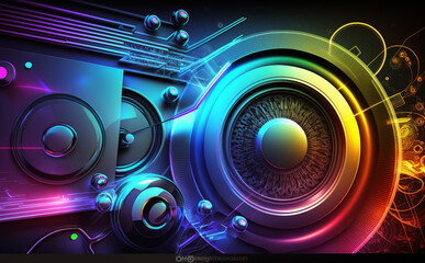 High-tech technology colorful background