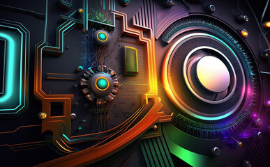 High-tech technology colorful background