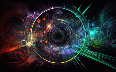 High-tech technology colorful background