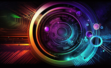 High-tech technology colorful background