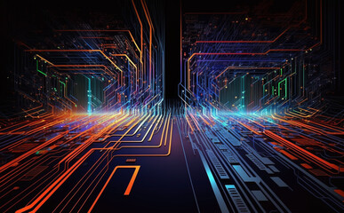 High-tech technology colorful background