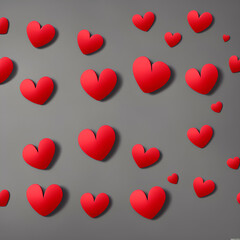 pattern with hearts - hearts love background - red hearts - Generative AI