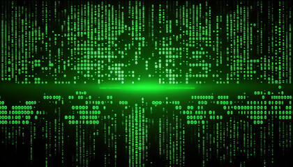 Fototapeta premium Digital Map with Matrix Code and Circuit Board. Generative AI.