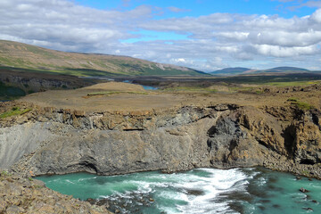 Iceland National Park Aldeyjarfoss Waterfall