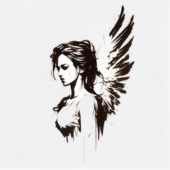 Beautiful angel tattoo - By Generative AI
