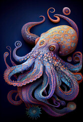 Obraz premium Generative AI abstract render of an octopus