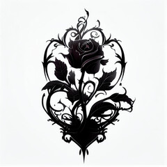 Gothic rose tattoo - By Generative AI