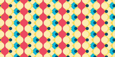 Pastel primitive pattern of circles and dots. Print seamless and vector for fabric, textile, pillows, notebooks, packaging, interior, design.