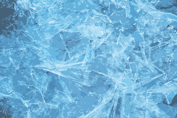 Realistic vector illustration of an ice surface of the river. Texture of ice shards. Winter background.

