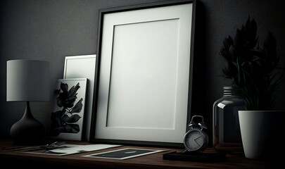 a blank photo frame mockup, perfectly suited for a contemporary space
