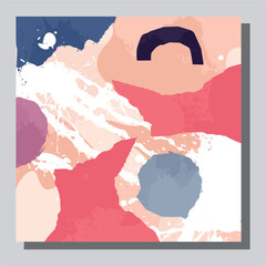 Illustration vector EPS 10 print. Hand draw painted abstract organic shapes. contemporary aesthetic boho mid century modern art in Scandinavian nordic design style 