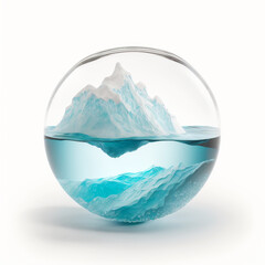 iceberg in a glass sphere, Generative AI