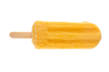 Popsicle ice cream isolated. Mango passion fruit Yellow Popsicle