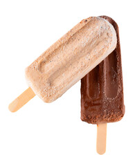 Peanut and chocolate popsicle with transparent background - obrazy, fototapety, plakaty
