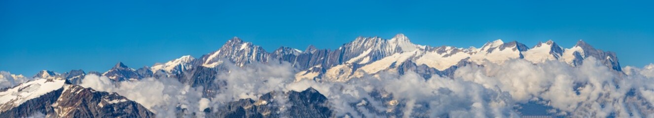 Fototapeta na wymiar Switzerland 2022, Beautiful view of the snow Alps