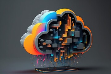 Projection Of Cloud On Gray Background. It Consists Of Geometric Elements Of Natural Cloud.