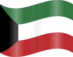 Kuwait Fluttering Waving Flag